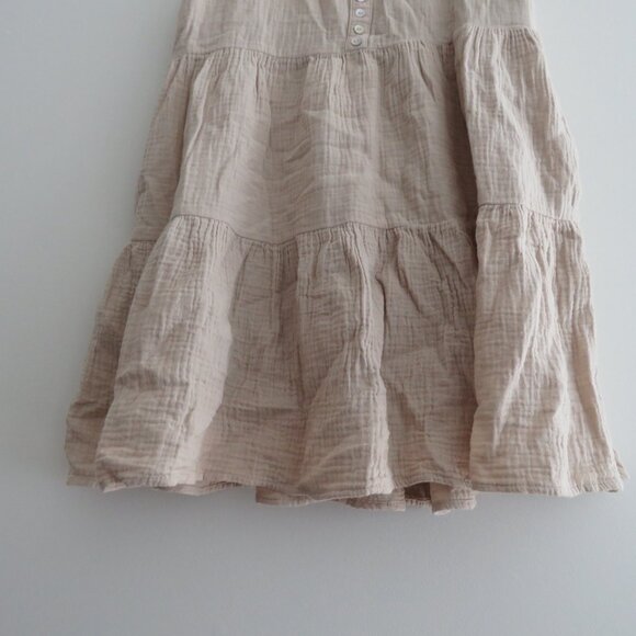URBAN OUTFITTERS Gauzy 100% Cotton Tiered Tank Dress in Cream Coastal Boho XS - Picture 9 of 15